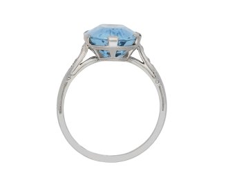 Aquamarine and diamond ring, circa 1920. Hatton Garden