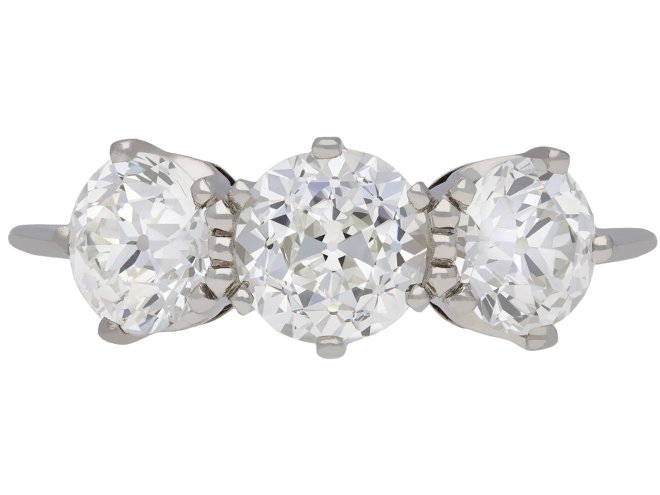 Edwardian Diamond Three Stone Ring, circa 1910.