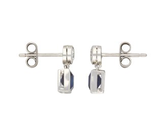 Royal Blue Burmese Sapphire and Diamond earrings, circa 1925. Hatton Garden