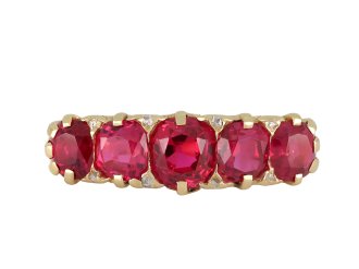 Burmese ruby five stone ring, circa 1880 hatton garden