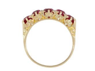 Burmese ruby five stone ring, circa 1880 hatton garden