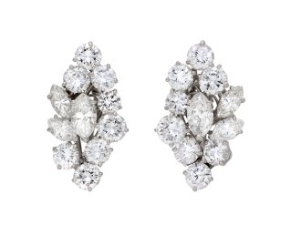 Vintage diamond earrings, circa 1970. Hatton Garden