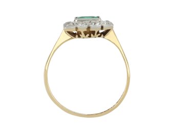 Colombian emerald and diamond cluster ring hatton garden