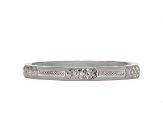 Platinum engraved wedding band, circa 1920 hatton garden