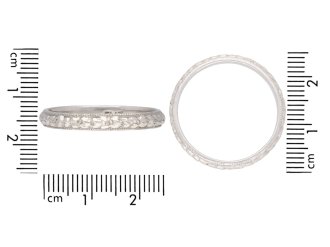 Platinum engraved wedding ring, circa 1915. Hatton Garden