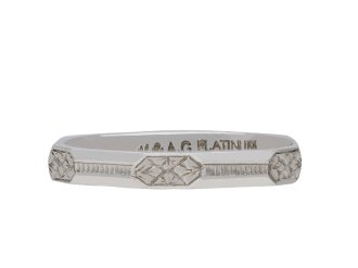 Platinum engraved wedding band, 1930. Hatton Garden