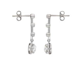 Antique Diamond Drop Earrings, circa 1920. Hatton Garden