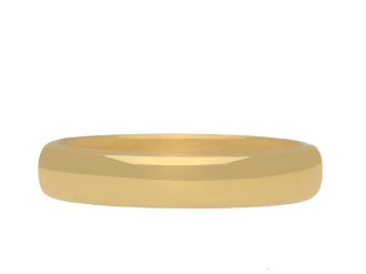 Yellow gold wedding band, English, 1958. Hatton Garden