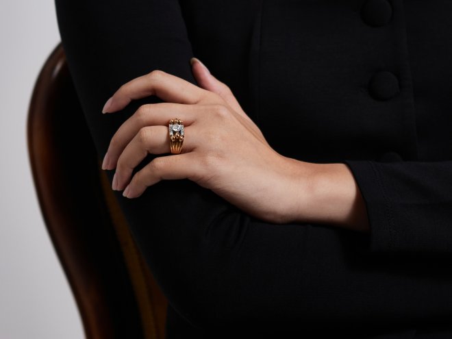 Diamond cocktail ring, French, circa 1940. Hatton Garden