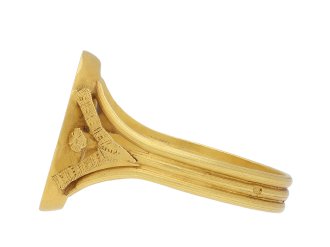 Art Nouveau gold signet ring, French, circa 1905. Hatton Garden