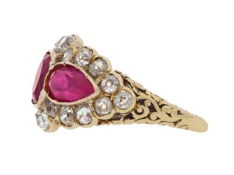 Burmese Ruby and diamond cluster ring, circa 1890 hatton garden