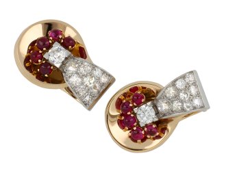 Boucheron ruby and diamond clip earrings hatton garden