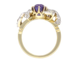 Ceylon sapphire and diamond cluster ring, circa 1910. Hatton Garden
