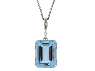 Vintage aquamarine and diamond pendant, circa 1950 hatton garden