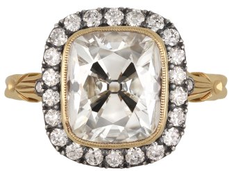 Old mine diamond coronet cluster ring. 