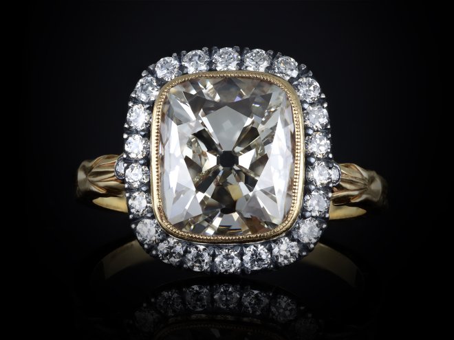 Old mine diamond coronet cluster ring hatton garden