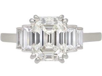 Art Deco diamond flanked solitaire ring, circa 1930.