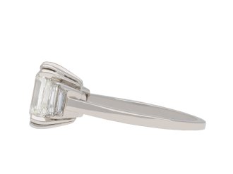 Art Deco diamond flank solitaire ring, circa 1930. Hatton Garden