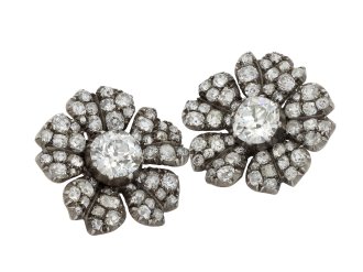Victorian diamond flower earrings, circa 1880 hatton garden
