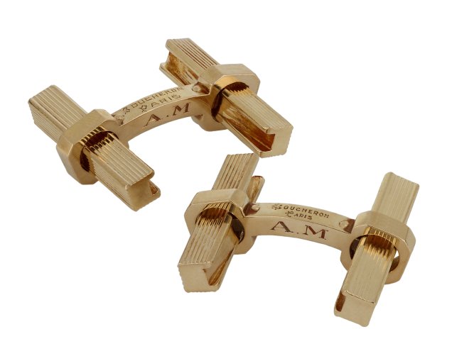 Boucheron gold cufflinks, circa 1950 hatton garden