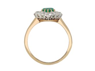 Colombian emerald and diamond cluster ring hatton garden