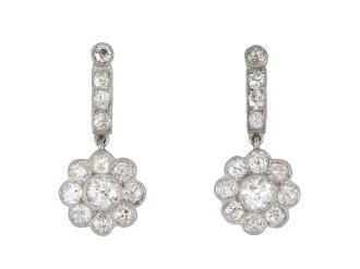 Edwardian diamond drop earrings hatton garden