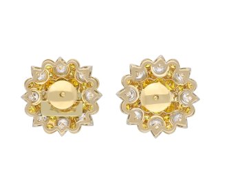 Kutchinsky Fancy Colour Diamond Cluster Earrings, English, 1972. Hatton Garden