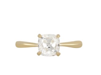 Old mine diamond solitaire ring, circa 1900.
