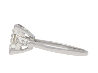 Kutchinsky rectangular step cut diamond ring, circa 1975. Hatton Garden