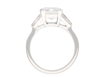 Kutchinsky rectangular step cut diamond ring, circa 1975. Hatton Garden