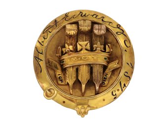 Prince of Wales gold presentation brooch hatton garden