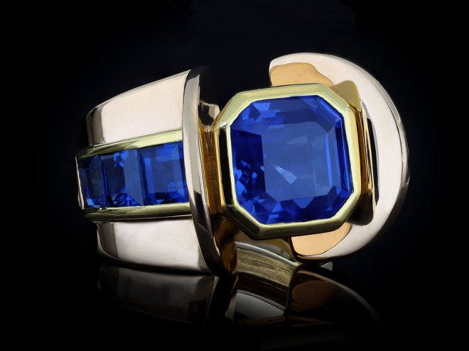Ceylon sapphire flank solitaire ring circa 1970 hatton garden