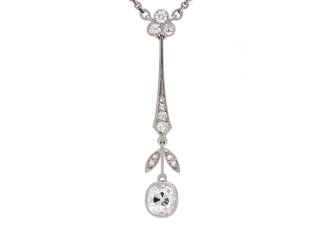 Old mine diamond drop pendant, circa 1915. Hatton Garden 