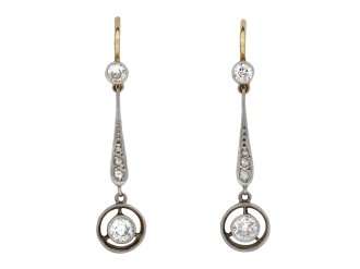 Edwardian Diamond Drop Earrings, Circa 1915 hatton garden