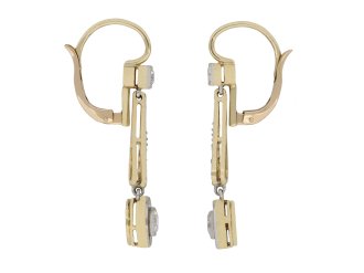 Edwardian Diamond Drop Earrings, Circa 1915 hatton garden