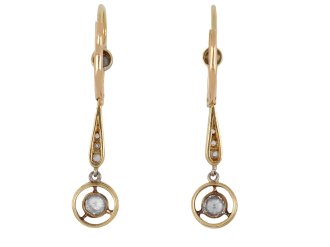 Edwardian Diamond Drop Earrings, Circa 1915 hatton garden