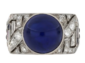 Mauboussin cabochon sapphire and diamond ring hatton garden