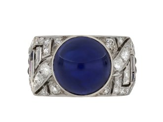 Mauboussin cabochon sapphire and diamond ring hatton garden