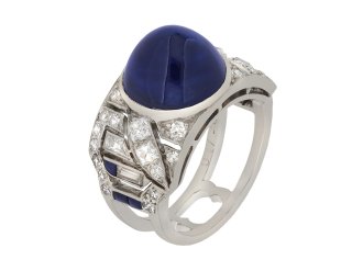 Mauboussin cabochon sapphire and diamond ring hatton garden