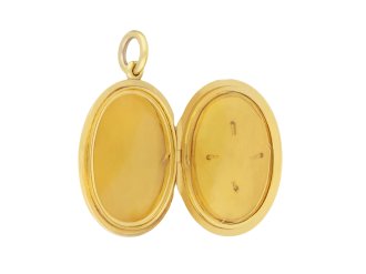 Victorian natural pearl and diamond locket, circa 1880. Hatton Garden