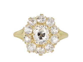 Victorian diamond coronet cluster ring circa 1890. hatton garden