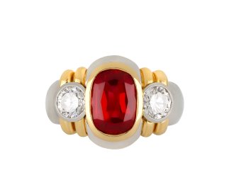 Burmese red spinel and diamond dress ring hatton garden