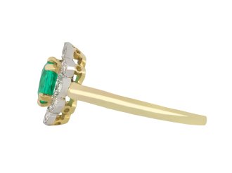 Colombian emerald and diamond coronet cluster ring hatton garden
