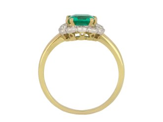 Colombian emerald and diamond coronet cluster ring hatton garden
