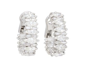 Kutchinsky diamond hoop earrings, circa 1970. Hatton Garden