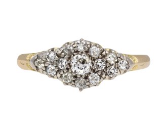 Victorian diamond cluster ring, circa 1895. Hatton Garden