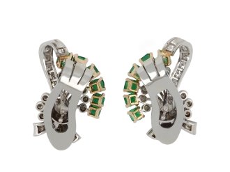 Vintage emerald and diamond earrings, circa 1950 hatton garden