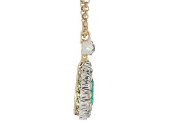 Colombian emerald and diamond pendant, circa 1880 hatton garden