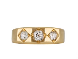 Alabaster & Wilson diamond three stone ring Hatton garden