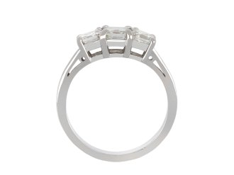 Asscher cut diamond three stone ring, circa 1925 hatton garden